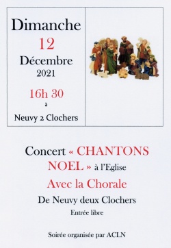 Concert &quot;Chantons Noël&quot; à 16 h 30, église de Neuvy
